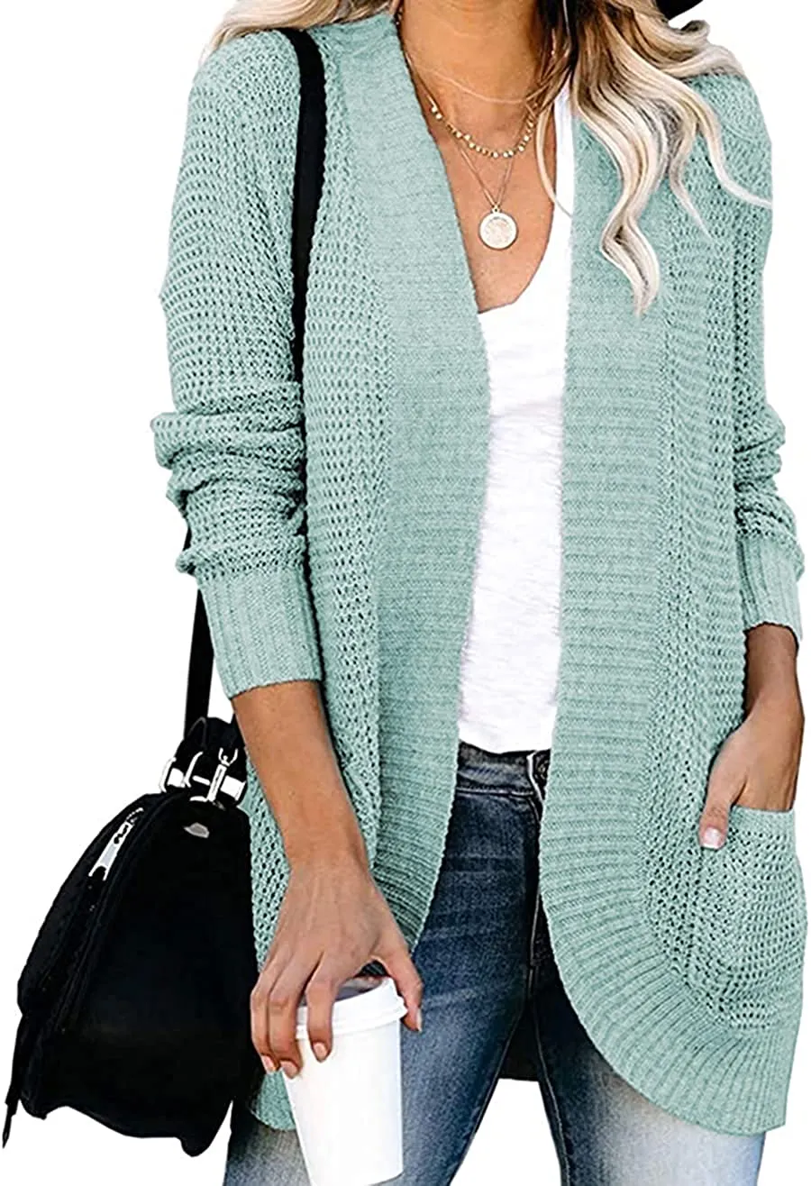 Women’s Open Front Casual Cardigan with Pockets