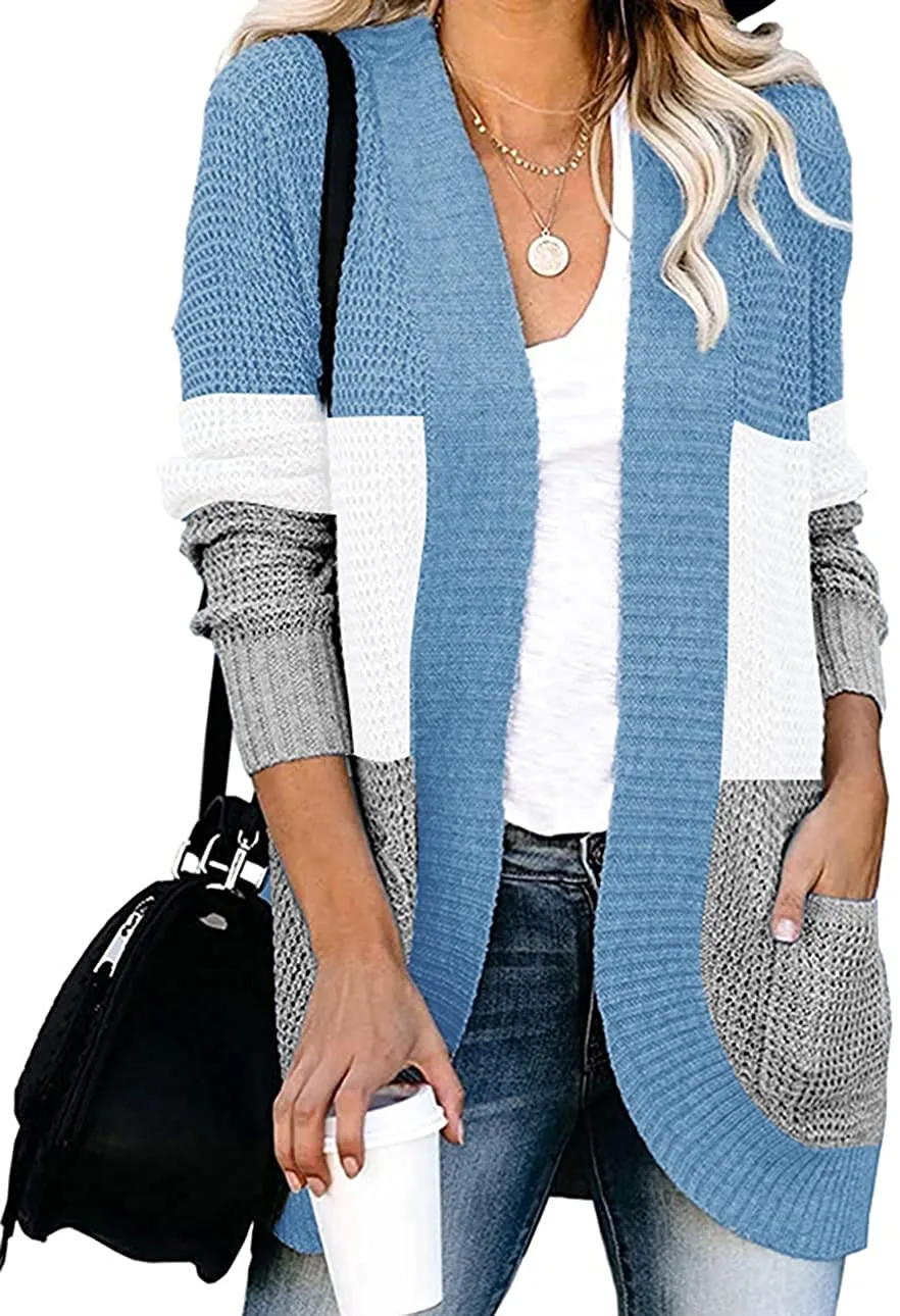 Women’s Open Front Casual Cardigan with Pockets