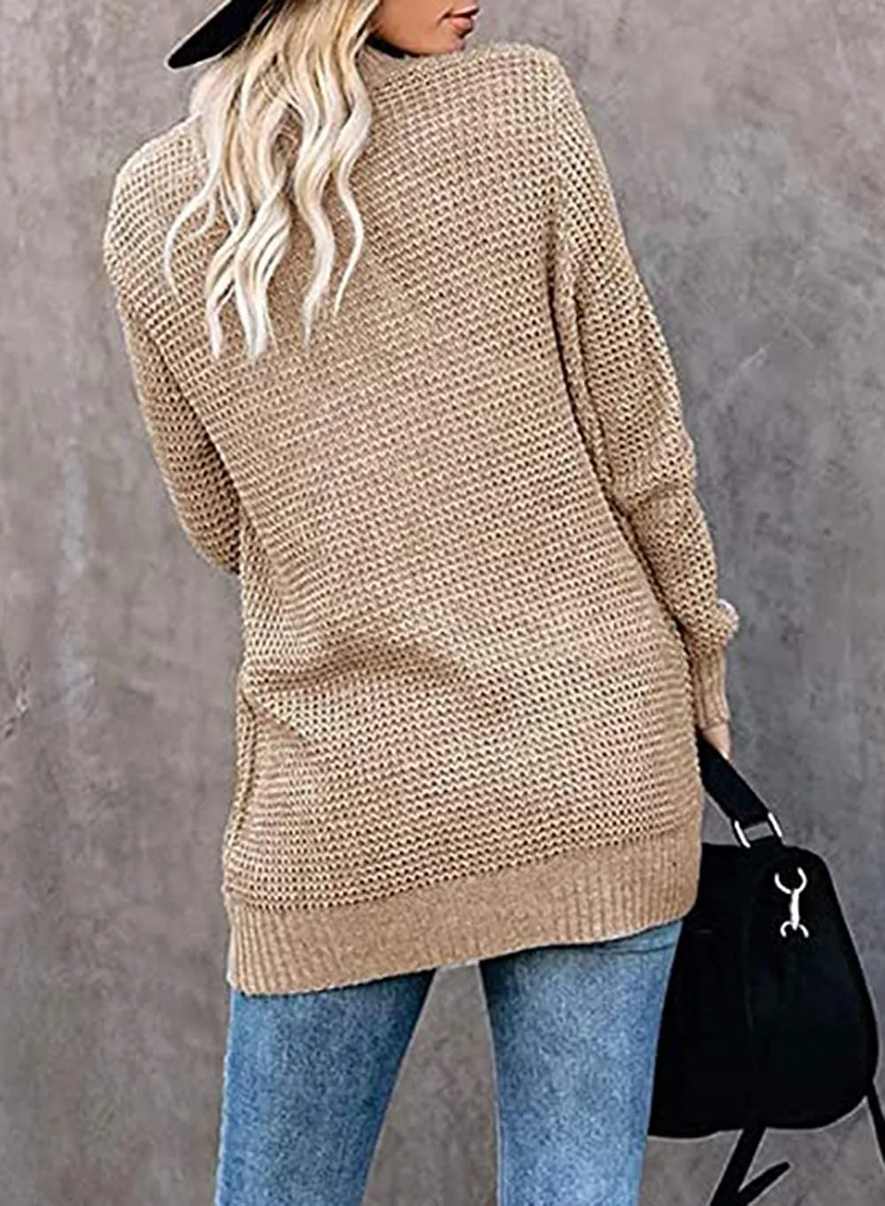 Women’s Open Front Casual Cardigan with Pockets