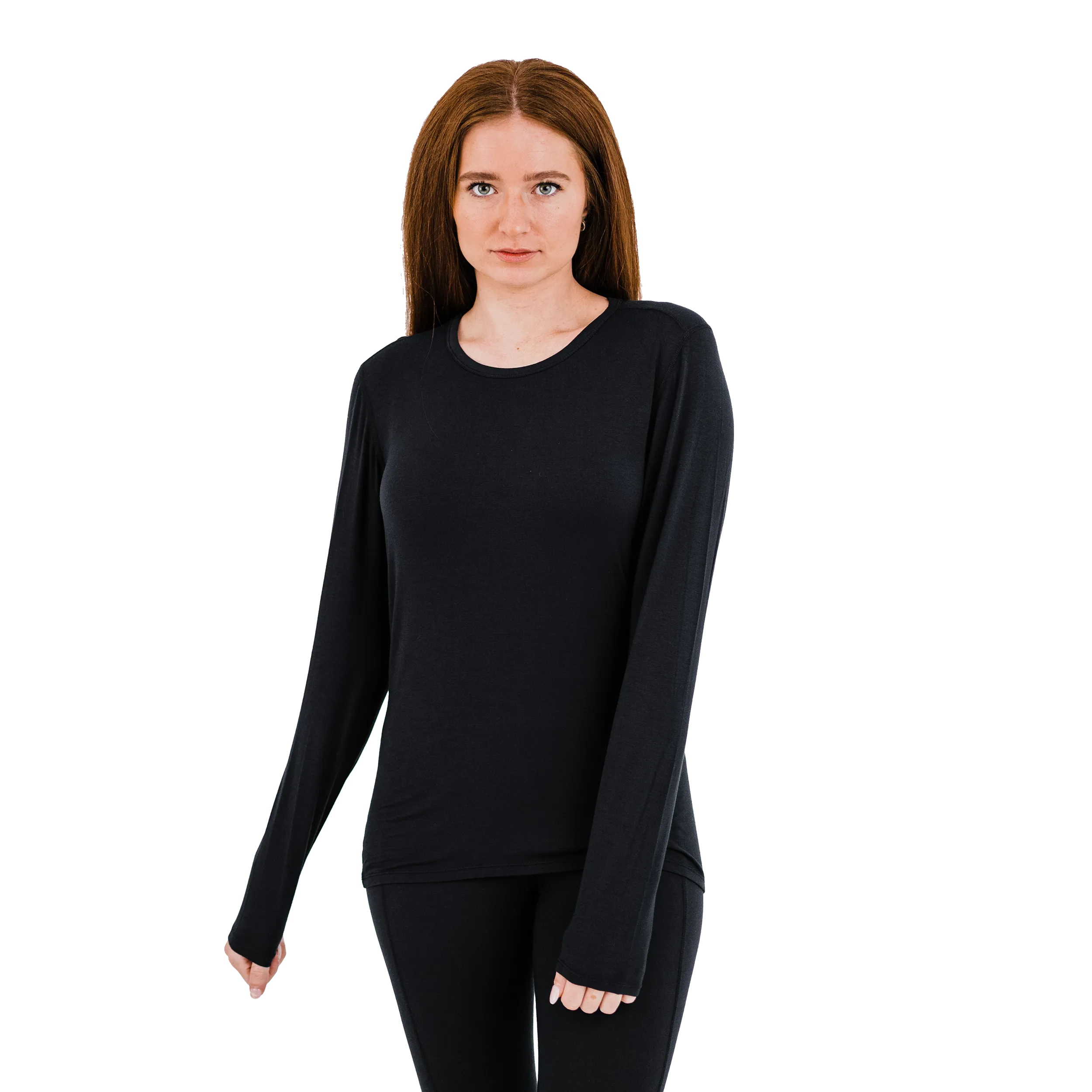 Women's Single Layer Crewneck - Black