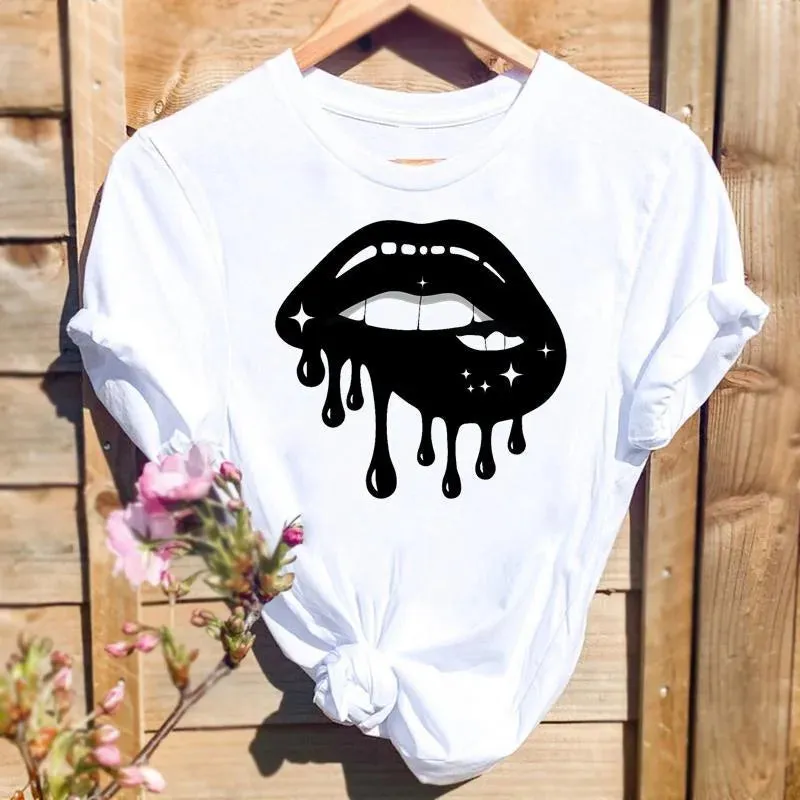 women's t-shirt short sleeve t-shirts printing simple style streetwear letter heart shape leopard