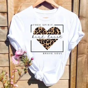 women's t-shirt short sleeve t-shirts printing simple style streetwear letter heart shape leopard