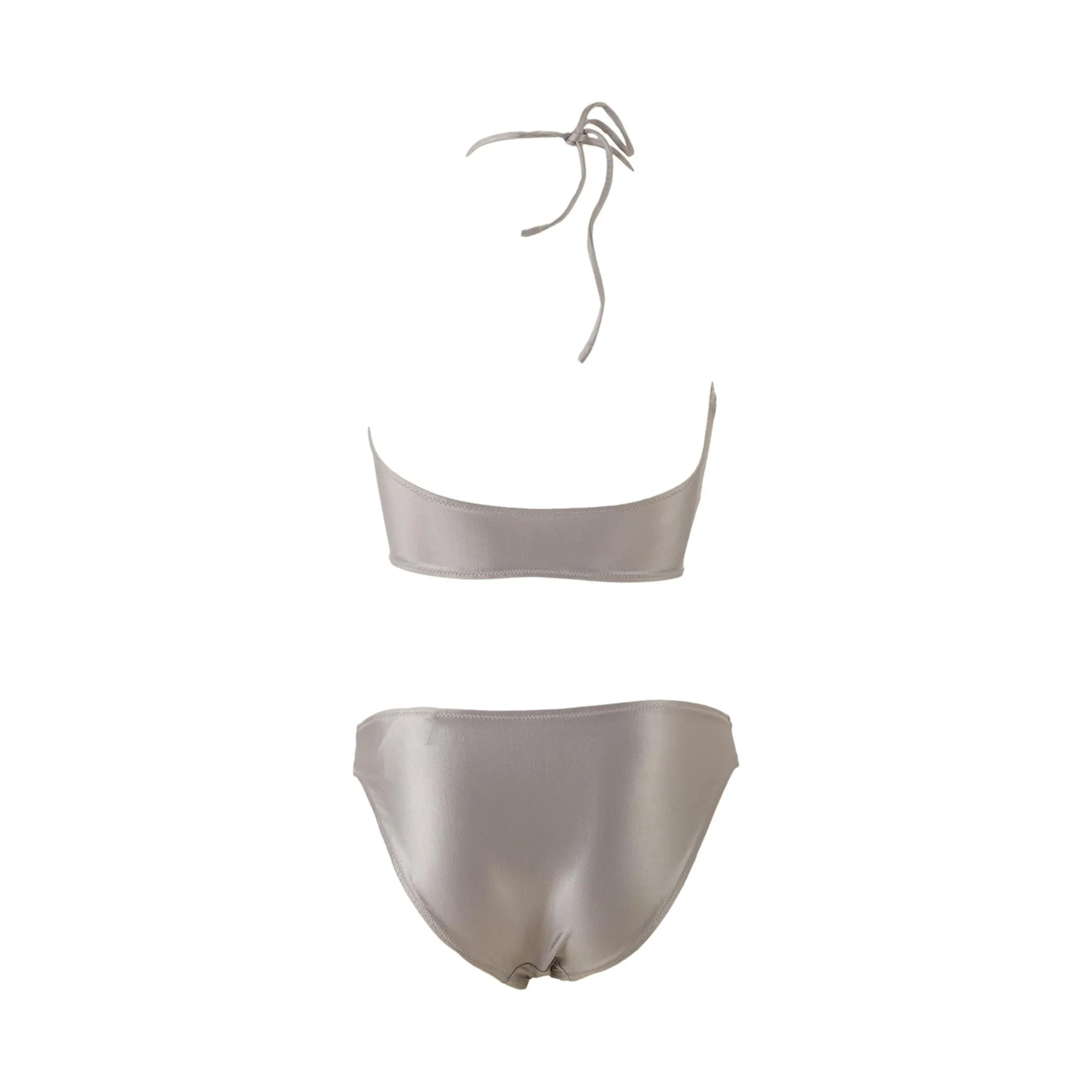 YSL Silver Logo High Waisted Bikini