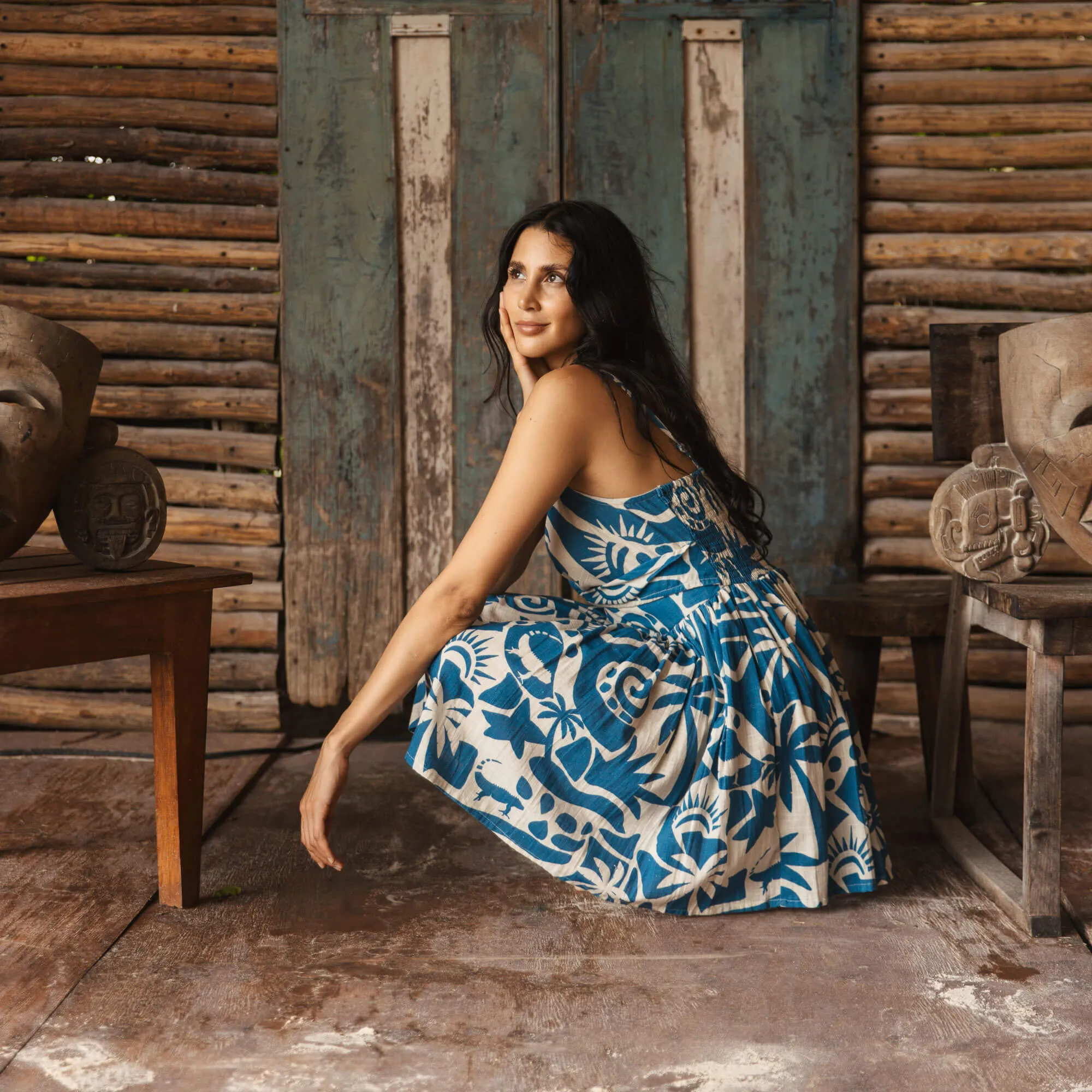 Z & L Europe Miami Blues Mini Dress Cover Up - Blue