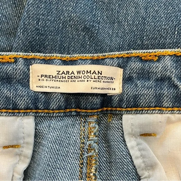 Zara High Rise Frayed Released Hem Wide Leg Culottes Size Medium