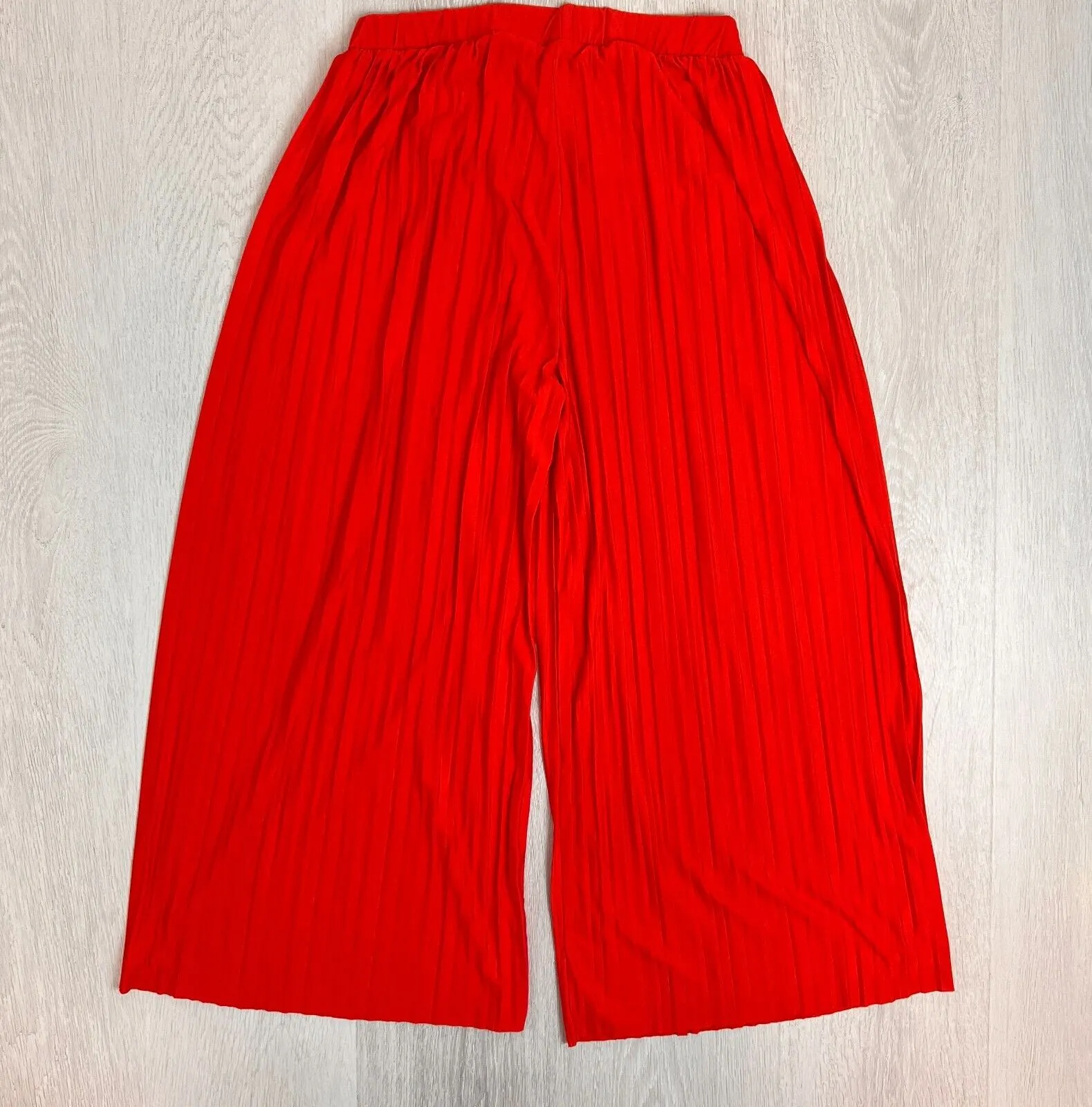 ZARA Womens Wide Leg Pleated Pants Culottes Size Large
