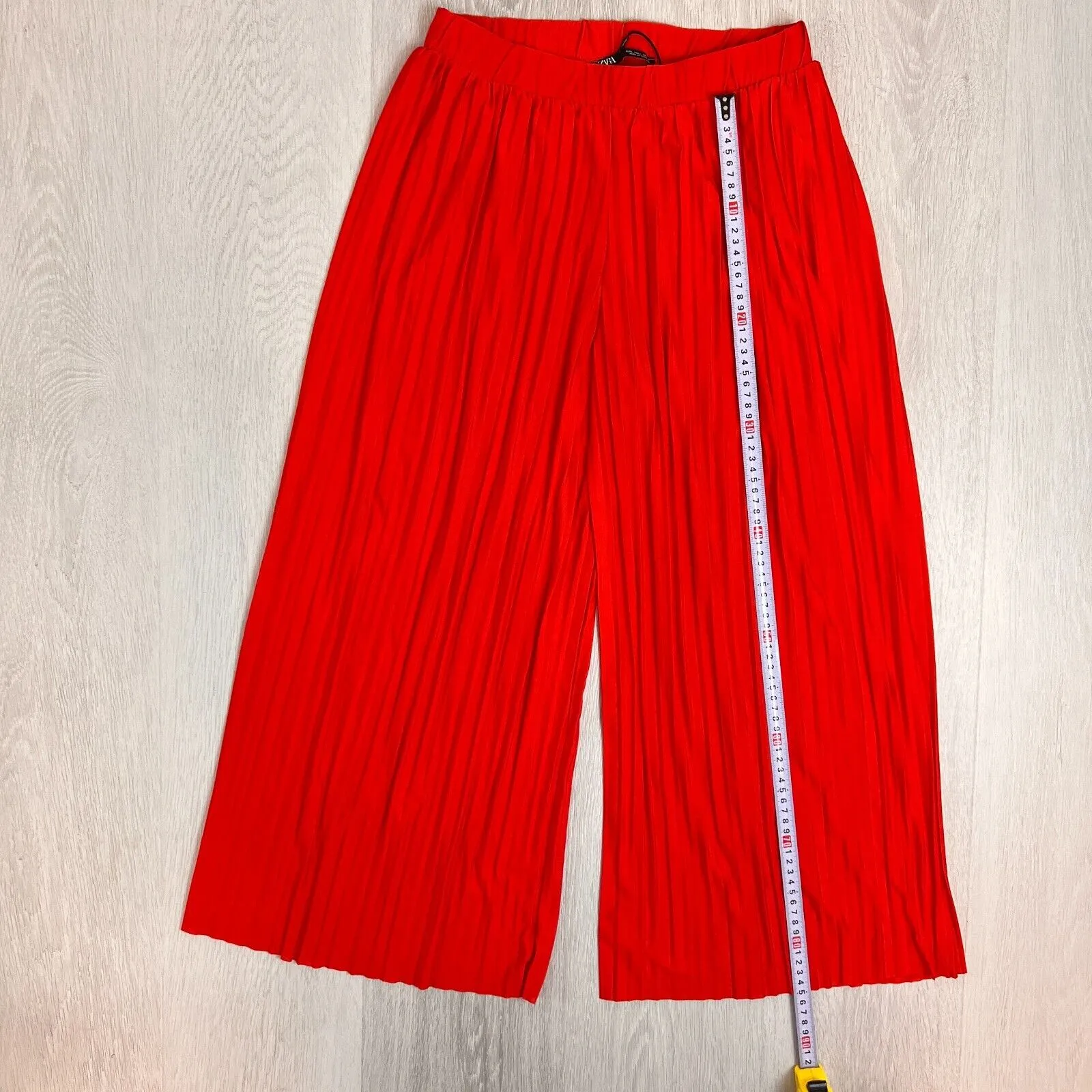 ZARA Womens Wide Leg Pleated Pants Culottes Size Large