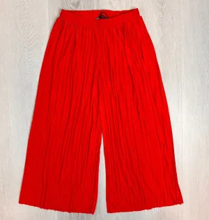 ZARA Womens Wide Leg Pleated Pants Culottes Size Large