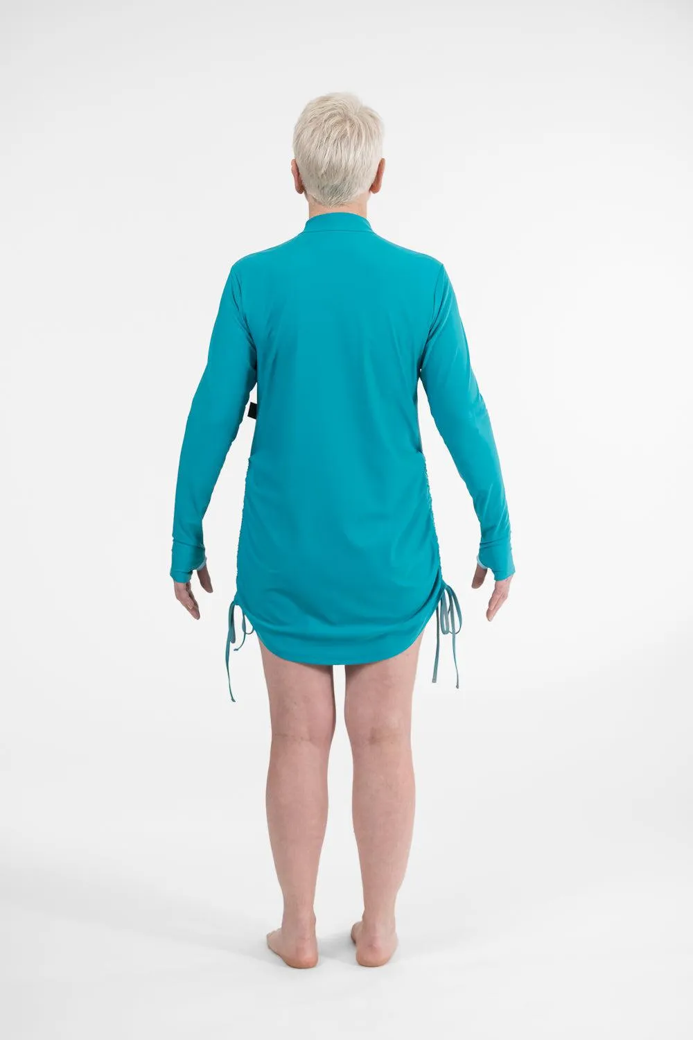 Zip Front Rashie Dress teal