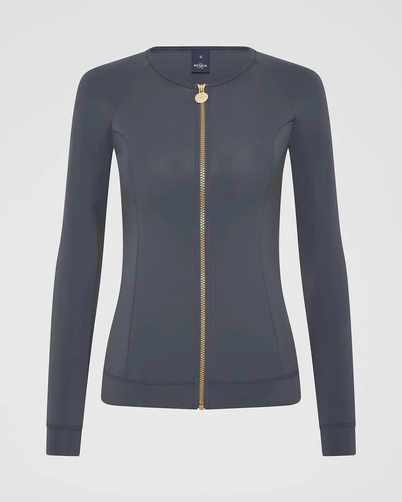 Zip Long Sleeve Rashguard - Titanium