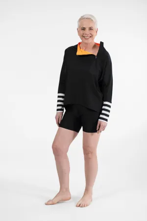 Zipper Rashie Top black