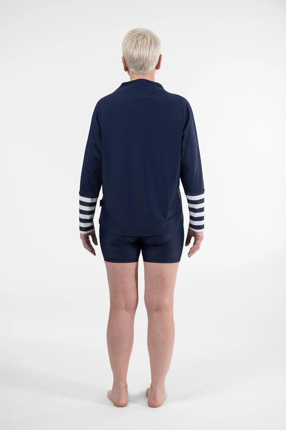 Zipper Rashie Top navy