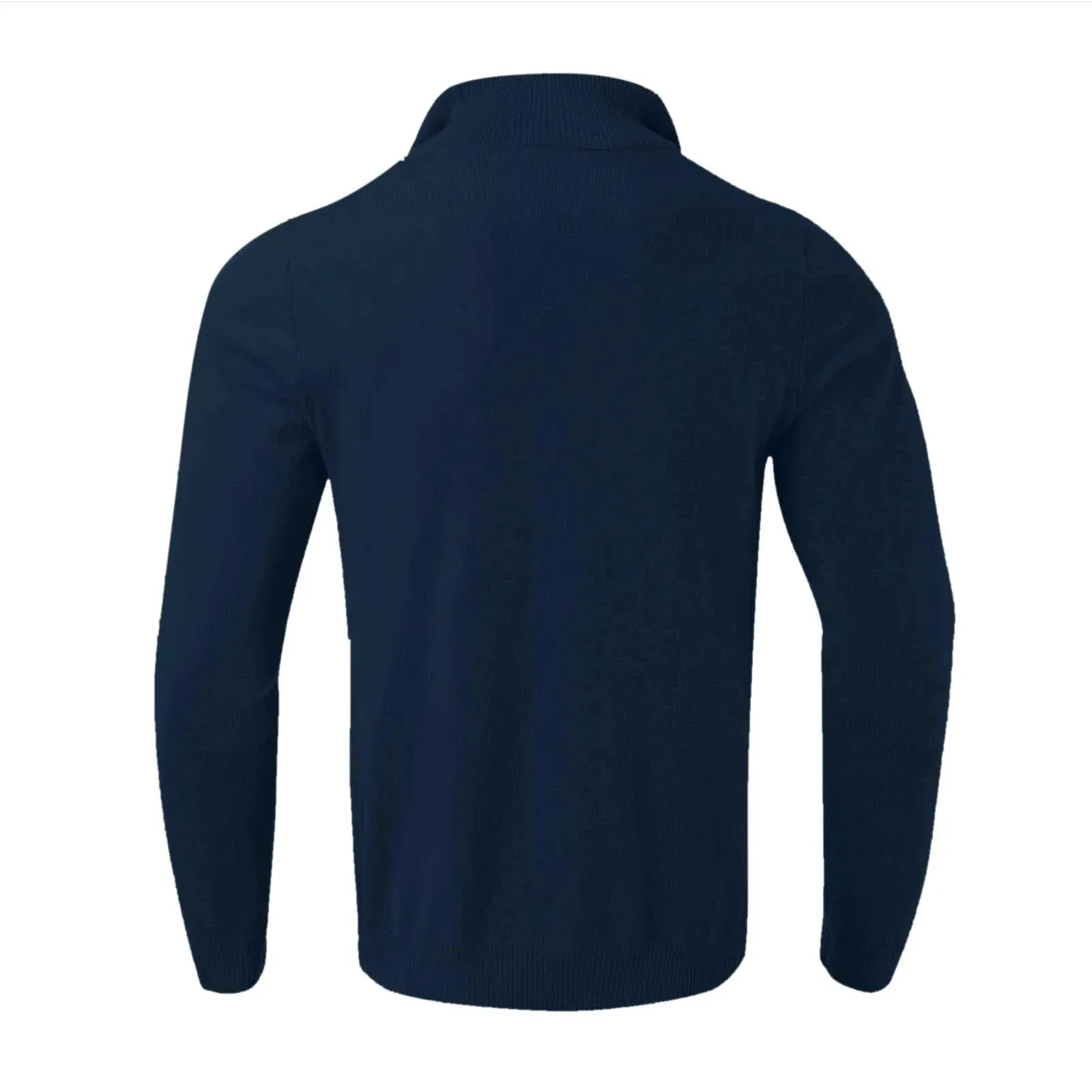Zipper Turtleneck Men's Sweater Top Half Zip Casual Solid Color Bottom Knit Sweater Warm Long Sleeve Loose Pullover Sweater